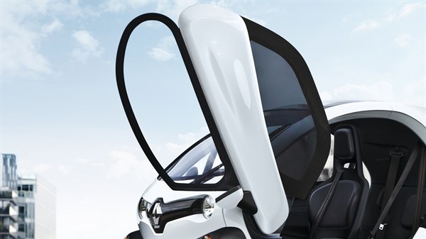 Renault Twizy with front doors open
