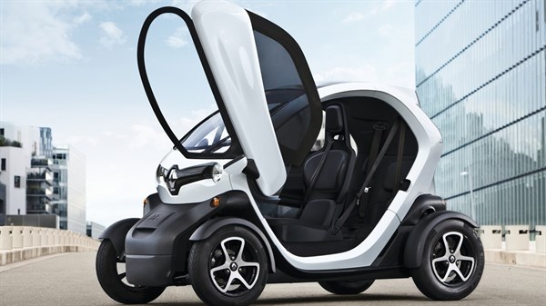 Renault Twizy Technik 80 White with doors opened
