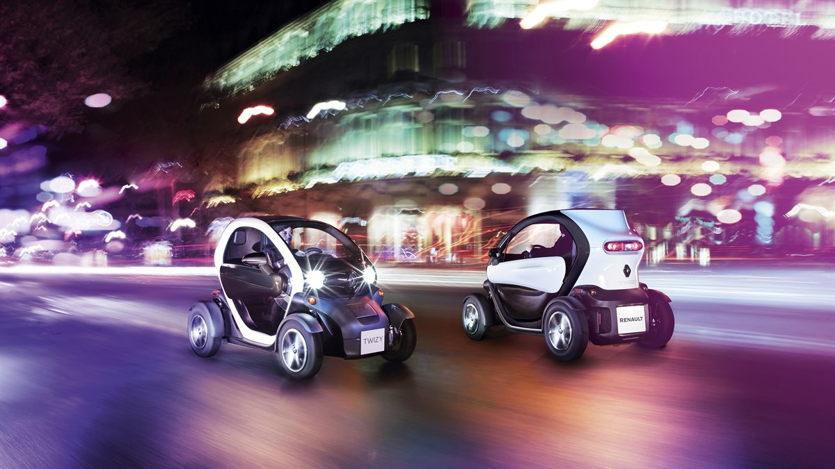 Renault Twizy moving on a road
